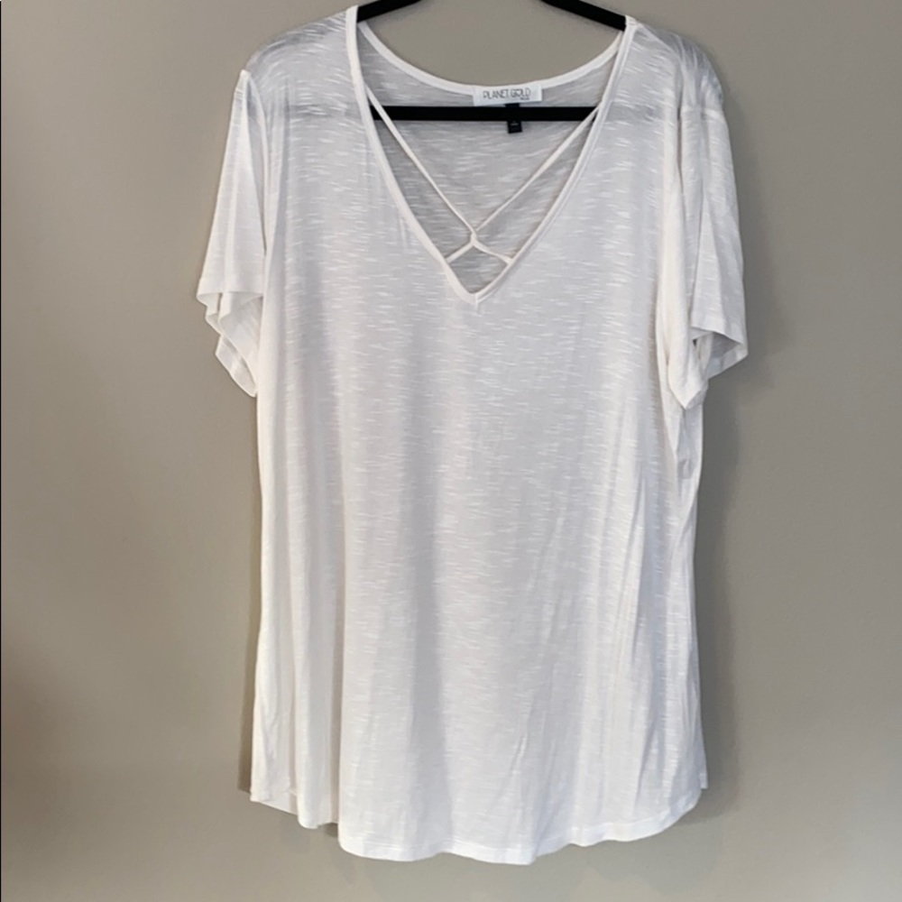 Short sleeve cross front